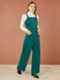 Yumi Corduroy Dungaree Jumpsuit, Teal