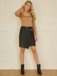 Yumi Stripe Knit Top, Brown