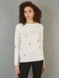 Yumi Foil Stars Jumper, Ivory