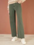 Yumi Canvas Wide Leg Jeans, Green