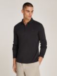 Calvin Klein Jeans Liquid Touch Zip Neck Knit Polo Top, Ck Black