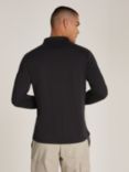 Calvin Klein Jeans Liquid Touch Zip Neck Knit Polo Top, Ck Black