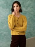 Brora Ribbed Cashmere Cardigan, Ochre