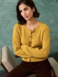 Brora Ribbed Cashmere Cardigan, Ochre