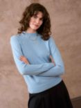 Brora Cashmere Cable Knit Jumper, Sky Blue