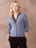 Brora V-Neck Cashmere Cardigan, Iris