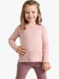 Lindex Kids' Organic Cotton Pointelle Top, Dusty Pink