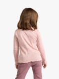 Lindex Kids' Organic Cotton Pointelle Top, Dusty Pink