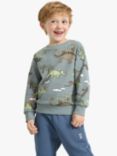 Lindex Kids' Dinosaur Sweatshirt, Dusty Aqua