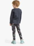 Lindex Kids' Dinosaur Printed Leggings, Dark Grey