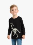 Lindex Kids' Dino Glow In The Dark Cotton Top, Black