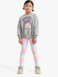 Lindex Kids' Rainbow Printed Leggings, Light Pink