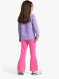 Lindex Kids' Velour Solid Flared Leggings, Pink