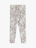 Lindex Kids' Brushed Floral Leggings, Light Turquoise