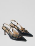 L.K.Bennett Caprice Crinkled Patent Court Shoes