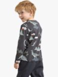 Lindex Kids' Cotton Dinosaur Printed Top, Dark Grey