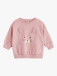 Lindex Baby 3D Bunny Ears Sweatshirt, Dusty Pink