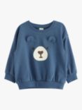 Lindex Baby 3D Bear Ears Sweatshirt, Dusty Blue