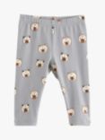 Lindex Baby Bunny Print Leggings, Light Dusty Grey