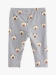 Lindex Baby Bunny Print Leggings, Light Dusty Grey