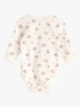 Lindex Baby Organic Cotton Floral Bodysuit, Light Dusty White