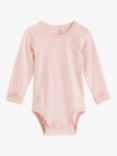 Lindex Baby Basic Long Sleeve Organic Cotton Bodysuit, Light Dusty Pink