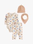 Lindex Baby Organic Cotton 4 Piece Outfit Set, Light Beige