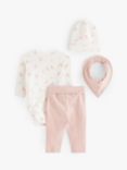 Lindex Baby Organic Cotton 4 Piece Outfit Set, Light Dusty Pink