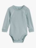 Lindex Baby Long Sleeve Bodysuit, Light Dusty Green