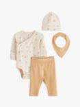 Lindex Baby Organic Cotton 4 Piece Outfit Set, Beige