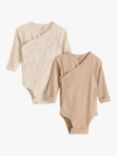 Lindex Baby Organic Cotton Wrap Bodysuits, Pack of 2