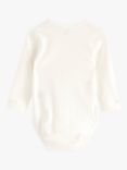 Lindex Baby Basic Long Sleeve Organic Cotton Bodysuit, Cream