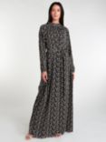 Aab Daisy Print Maxi Dress, Black/Multi