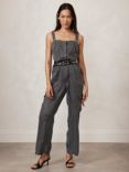 Mint Velvet Pocket Detail Jumpsuit, Grey