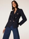 Mint Velvet Double Breasted Blazer, Navy