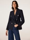 Mint Velvet Double Breasted Blazer, Navy