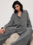 Mint Velvet Oversized Long Sleeved Shirt, Grey