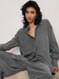 Mint Velvet Oversized Long Sleeved Shirt, Grey