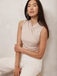 Mint Velvet Draped Front Top, Light Pink