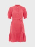 Hobbs Iza Textured Dress, Berry Pink