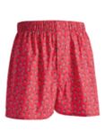 Charles Tyrwhitt Telephone Box Print Woven Cotton Boxers, Coral Pink