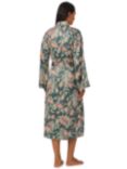 Lauren Ralph Lauren Floral Satin Kimono Dressing Gown, Sage/Multi