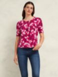 Hobbs Jacqueline Floral Top, Pink/Multi