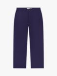 Uskees Barrel Leg Herringbone Trousers, Deep Indigo