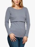 Bshirt Organic Cotton Blend Maternity Nursing Top, Light Grey