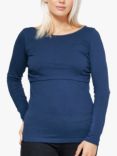 Bshirt Organic Cotton Blend Maternity Nursing Top, Navy