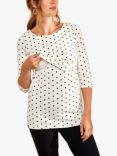 Bshirt Spot Nursing Top, Cream/Black