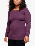 Bshirt Organic Cotton Blend Maternity Nursing Top, Plum