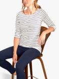 Bshirt Nursing Top, White & Navy Stripe