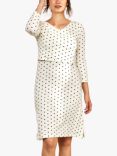 Bshirt Nursing Dress, Cream & Black Spot